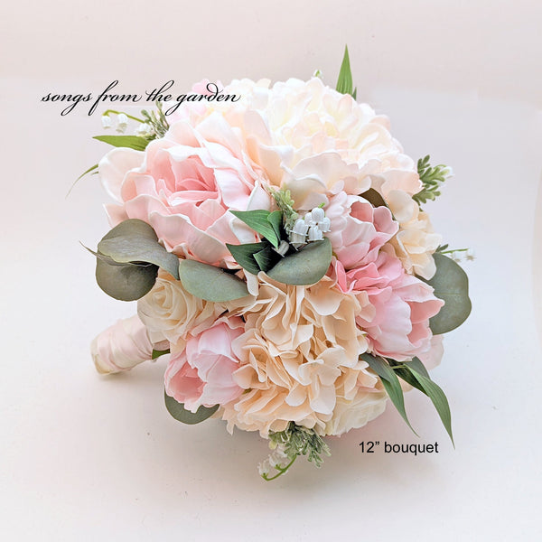 Beautiful Peach & White Hydrangea, Peony, Lily, Zinnia Front Door Bask –  FarmHouse Florals
